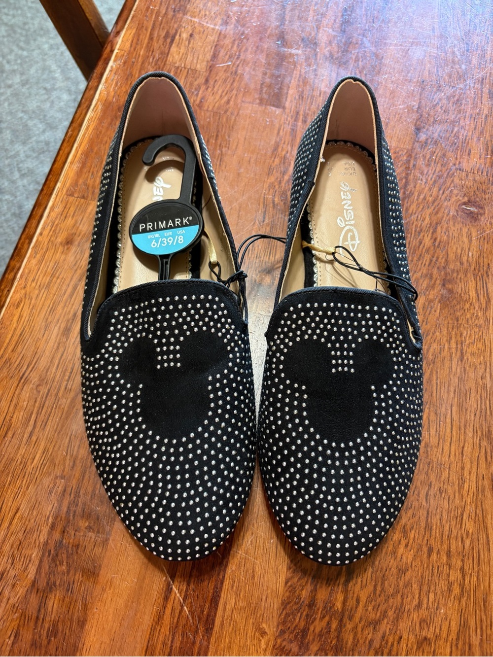 New Primark Disney Studded Mickey Mouse Flats Shoes